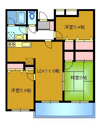 ラフィネ栗平の間取り