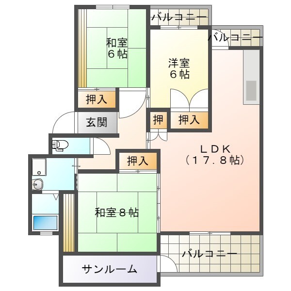 市営粟生北住宅の間取り