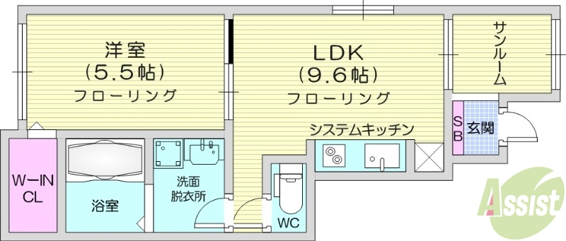 柴田郡柴田町槻木西のアパートの間取り