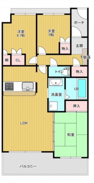 サーパス諏訪野2の間取り