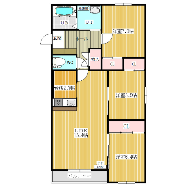 【カトレア本通１１の間取り】