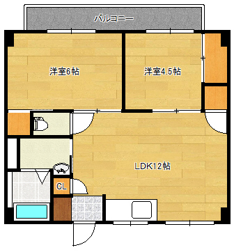 広島市西区大宮のマンションの間取り