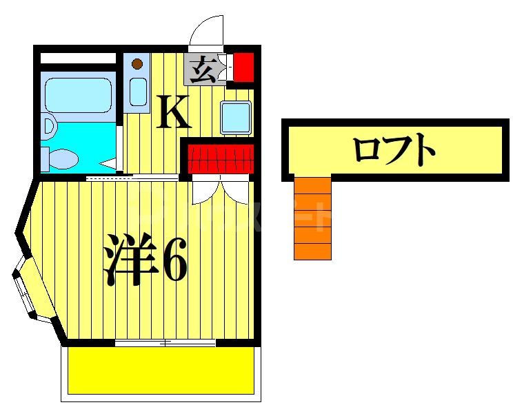 松戸市松戸のアパートの間取り