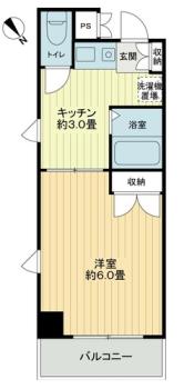 【横浜市中区宮川町のマンションの間取り】