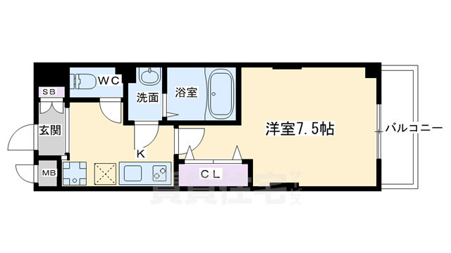 京都市南区吉祥院三ノ宮西町のマンションの間取り