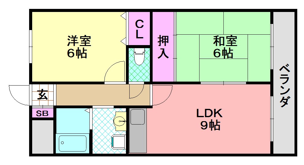 大阪市平野区平野西のマンションの間取り