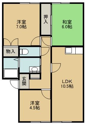 守谷市松前台のアパートの間取り