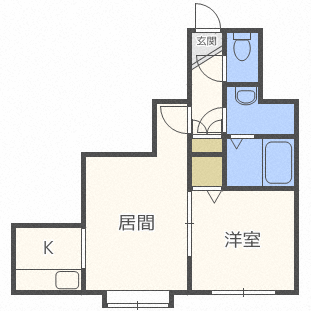 札幌市豊平区月寒東一条のアパートの間取り