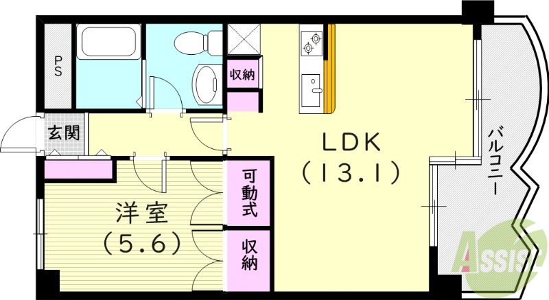 【尼崎市常松のマンションの間取り】