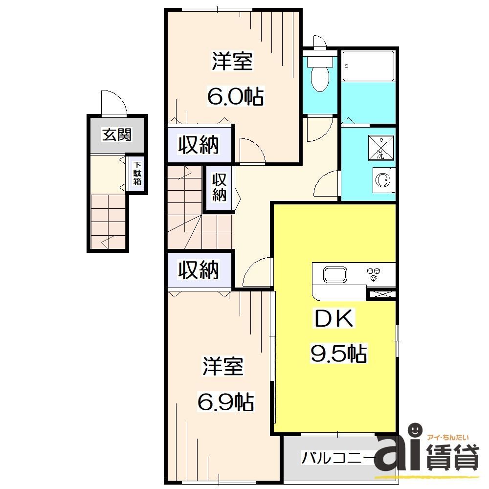 練馬区大泉町のアパートの間取り