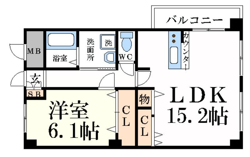 姫路市梅ケ枝町のマンションの間取り