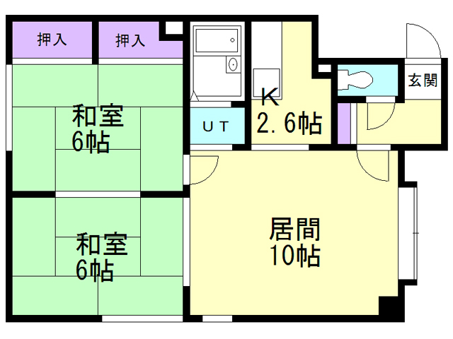 札幌市厚別区大谷地西のアパートの間取り
