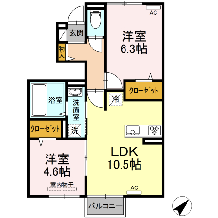 広木ハイツ B棟の間取り