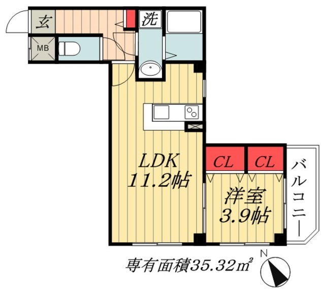 市川市鬼越のマンションの間取り