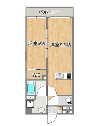 熊本市中央区本荘のマンションの間取り