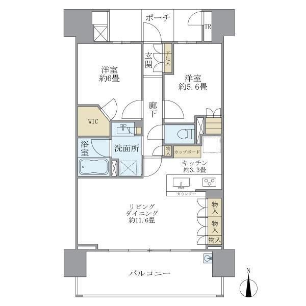 川崎市中原区新丸子東のマンションの間取り