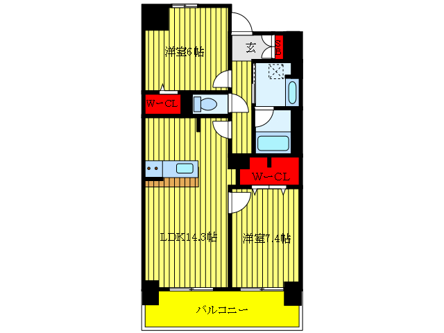 足立区新田のマンションの間取り