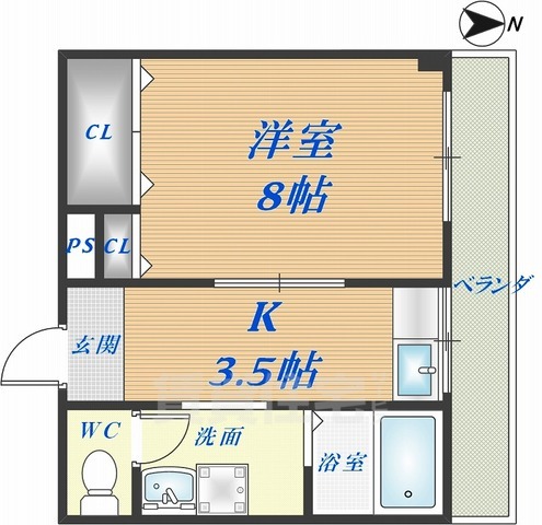 東大阪市高井田のマンションの間取り