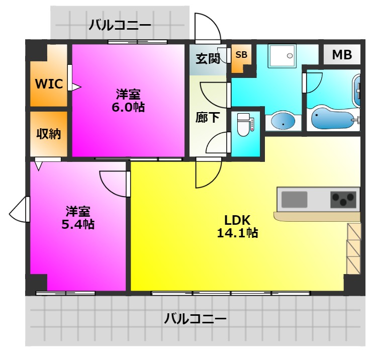 ベルネージュ塩原 シオバルの間取り