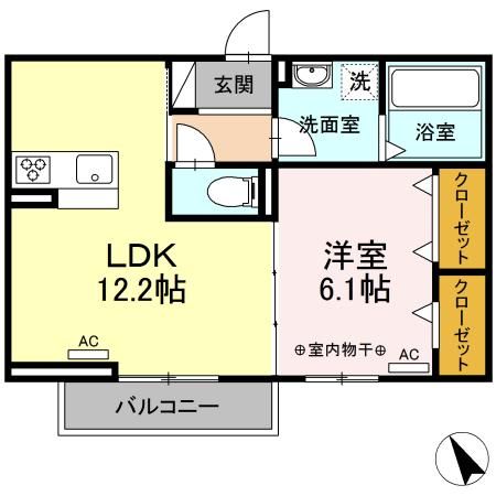 湖西市駅南のアパートの間取り