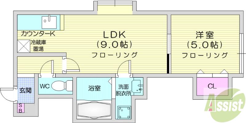ＪＲ札沼線 篠路駅 徒歩8分 3階建 築9年の間取り写真