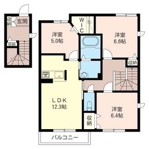 千葉市花見川区朝日ケ丘のアパートの間取り