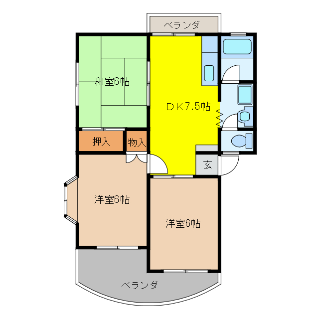 岐阜市本荘のマンションの間取り