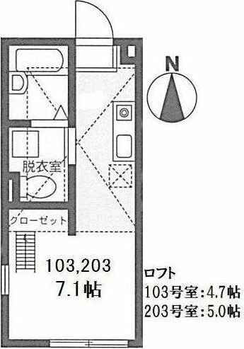 神奈川県横浜市西区藤棚町２（アパート）の賃貸物件の間取り