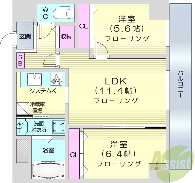 グレイスコート桑園の間取り