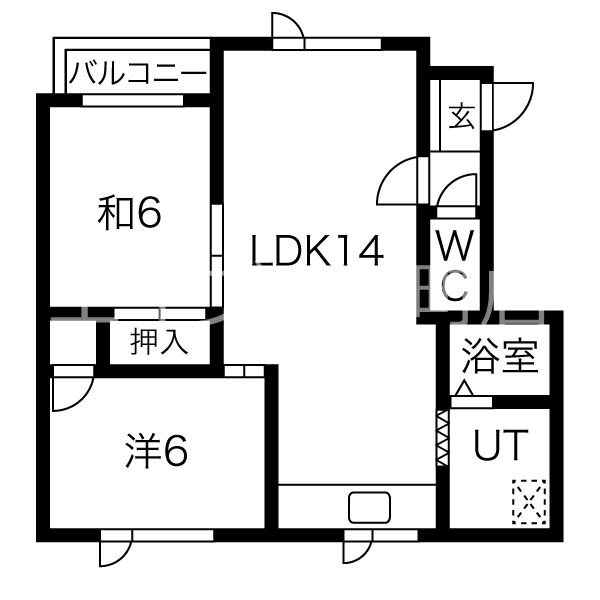 札幌市東区東苗穂八条のアパートの間取り