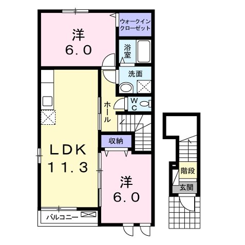 プリムローズ田窪Bの間取り