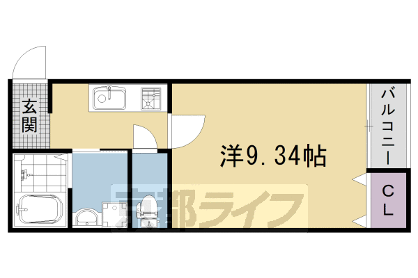 京都市南区東九条中札辻町のマンションの間取り