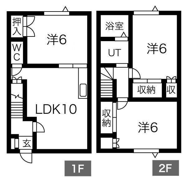 札幌市白石区川北三条のアパートの間取り