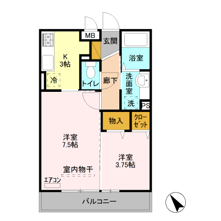 オペラハウス上大島　Aの間取り