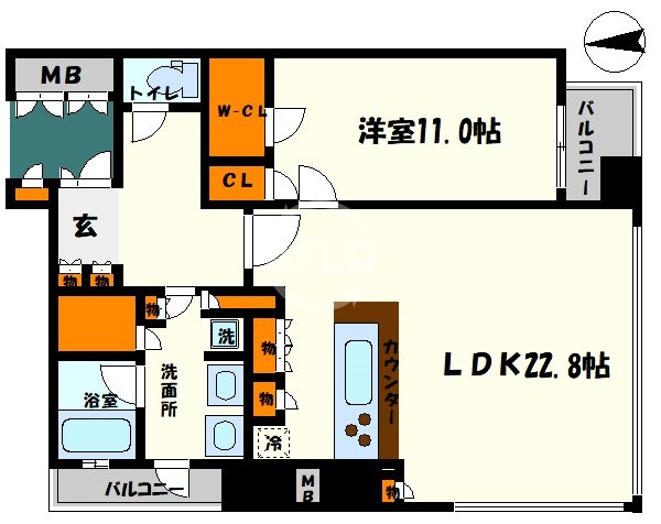 アルグラッドザタワー心斎橋の間取り