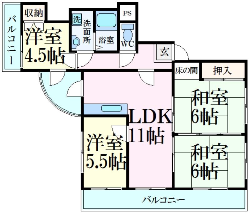 ヤマエハイツの間取り