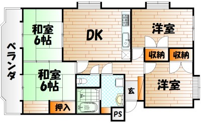 北九州市門司区大里本町のマンションの間取り