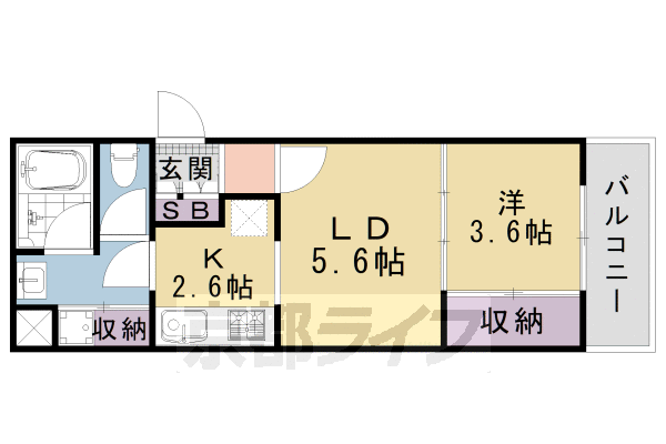 京都市東山区進之町のマンションの間取り