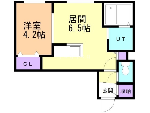 札幌市豊平区平岸四条のマンションの間取り