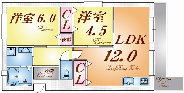 霞ヶ丘レジデンスの間取り