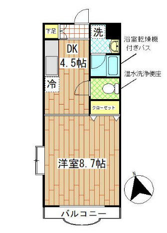 八王子市越野のマンションの間取り