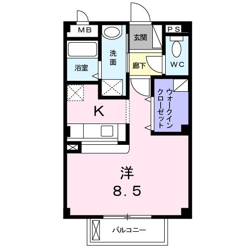 四日市市大治田のアパートの間取り