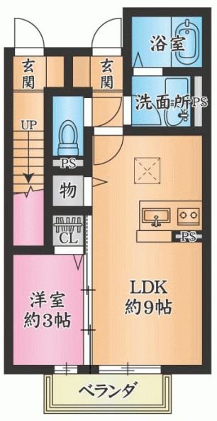 草津市西大路町のアパートの間取り