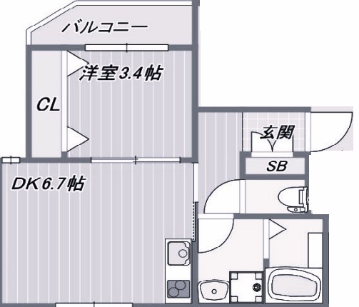 明石市大久保町西島のアパートの間取り