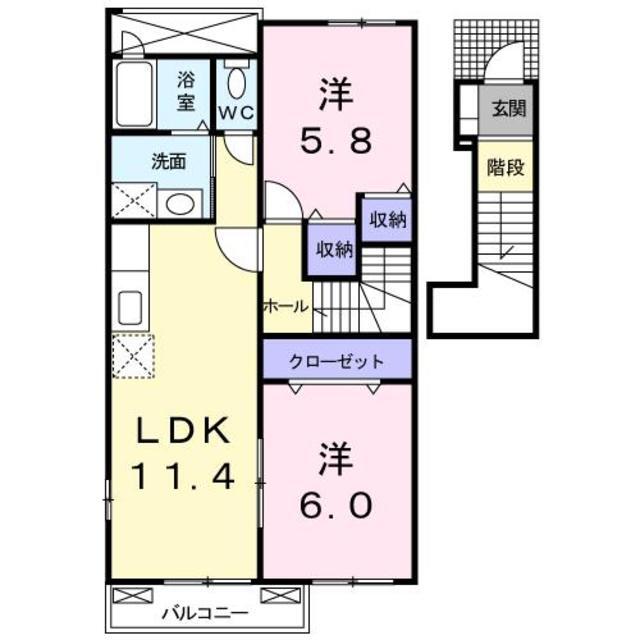 合志市豊岡のアパートの間取り