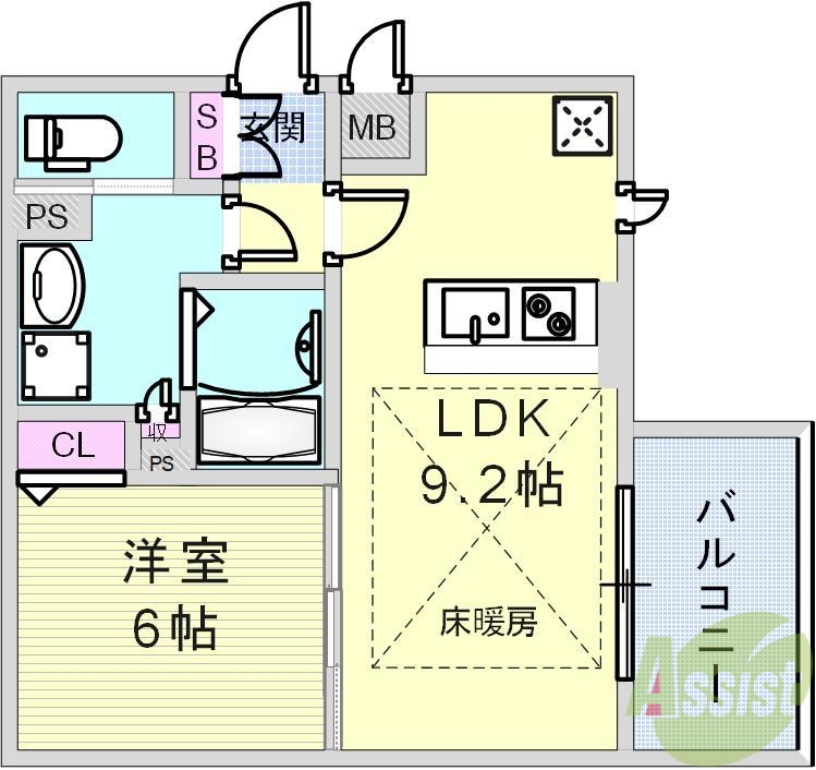 プレサンスTHE神戸の間取り