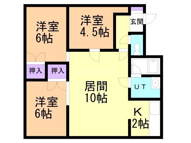 札幌市北区新川五条のアパートの間取り