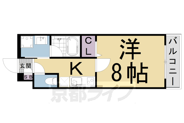 京都市南区西九条菅田町のマンションの間取り