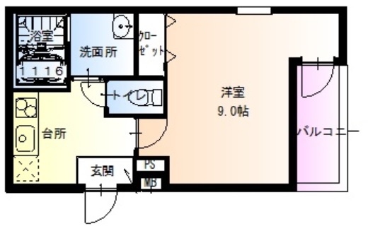 【堺市北区百舌鳥赤畑町のアパートの間取り】