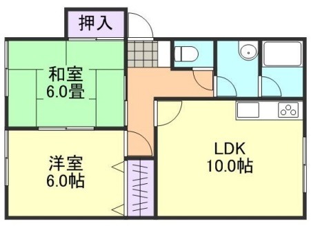 岡山市南区植松のアパートの間取り